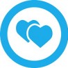 blue hearts in circle